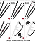 Two Point Rifle Sling With Quick Adjust Loop 1.25 Inch Wide Nylon Webbing For Outdoor Use Black Adjustable Comfort Fit