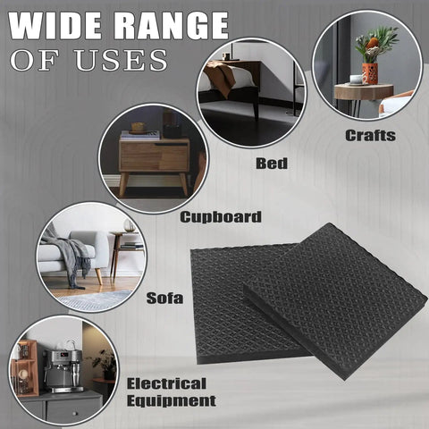 Non Slip Furniture Pads 24 Pack Two Point Five Inch Self Adhesive Rubber Grippers For Couch Tables Chairs in various uses