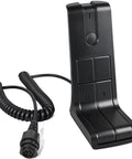 Solid Desktop Mic Replacement For RMN5050 And MOTOTRBO Base Stations with cable, angled view, two-way radio accessory.
