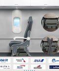 Underseat Carry-On Roller Luggage 16 Inch Lightweight Bag under airline seat, shown on plane diagram with seat illustration.