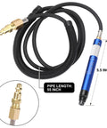 Professional Grade Heavy Duty 1/8 Inch Pneumatic Air Die Grinder Kit With 55 Foot Flex Hose, 56000 RPM Speed Control rotary tool with black hose.