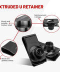 Extruded U retainer showcasing sturdy carbon-steel and black zinc plated surface part of Heavy Duty Body Bolts And U Nuts Kit M8-1.25 For GM Ford Chevy Buick Chrysler Cadillac Cars And Trucks Bumper Fender Liner Push Retainer Fasteners Replacement Clips For 11500661 11503317 N623343 S2.