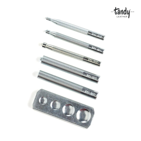 Leather Snap Setter Kit For Clean Consistent Installations At Home DIY Ready Tools For Belts Wallets Bags And Apparel Repairs Metal Base Block Multi Tool Snap Set with metal tools and base