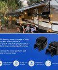 RV Awning Arm End Cap Cover Kit For 9200 Series Awnings Replacement ABS End Caps Black, durable and weather resistant