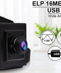 16MP USB Webcam With 180 Degree Fisheye Wide Angle Lens IMX298 Sensor UVC 2.0 Mini Box Housing 4K Web Camera for PC Built Like a Boss