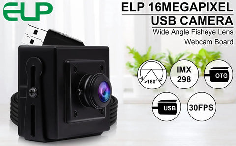 16MP USB Webcam With 180 Degree Fisheye Wide Angle Lens IMX298 Sensor UVC 2.0 Mini Box Housing 4K Web Camera for PC Built Like a Boss