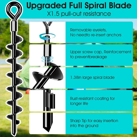 Bulletproof Spiral Ground Anchors For Shed And Mobile Home Kit Rust Proof Steel Wind Resistant Foundation Stabilizer Built Tough Backyard Gear Locks Tight In Any Dirt Storm Secure DIY Ready Outdoor Upgrade