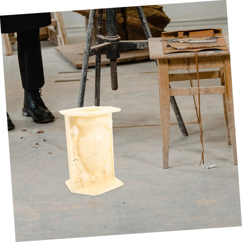 Roman Column Balustrade Mold for DIY Concrete Projects in a workshop, lightweight and easy release, beige, 8.26 x 5.90 x 5.51 inches.