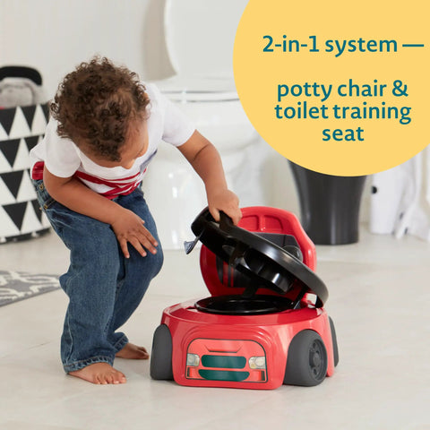 Race Car Design Toddler Potty Training Toilet With Detachable Seat And Splash Shield Slick No Fuss Cleanup Kids Bathroom Chair For Little Champions Aged Eighteen Months Plus Ready To Roll Big Kid Win