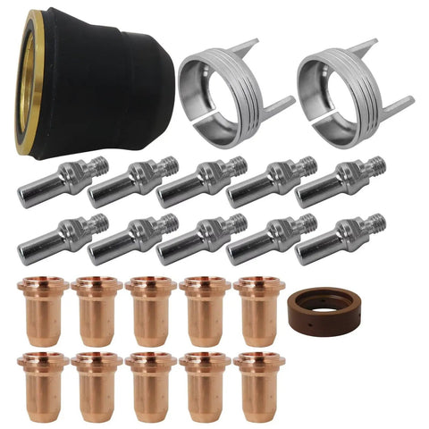 Pro Grade 24 Piece Plasma Torch Consumables Kit For PTM 60 IPT 60 IPTM 60 PT 40 IPT 40 Series Fits CUT 55DS Pro And CUT 65DS Plasma Cutting Machines Included