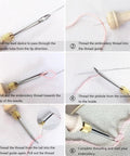 All In One Starter Punch Needle Embroidery Kit For Adults Beginners With Adjustable Tools And Wooden Handle Pen Set threading guide