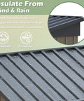Lockable Outdoor Storage Shed 5x3 Feet Beefy Metal Garden Shed With Anti Corrosion Steel Construction roof close-up showing rainproof design