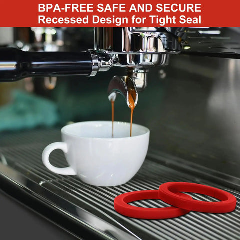 Two Pack 8.0mm Silicone Group Gasket For E61 Espresso Machines Grouphead And Portafilter Red Replacement Seal Ring