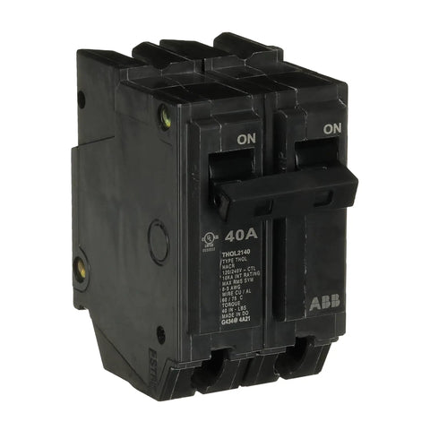 Heavy Duty 40 Amp Double Pole Circuit Breaker For Residential And Commercial Electrical Panels Featuring Thermal Magnetic Tech and Plug And Play setup.