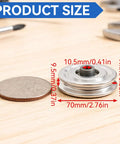Aluminum Pulley Wheels For Cable Machines, 2 Pack Universal Bearing Wheels For Home Gym Attachments, 70mm Bore, Smooth Glide, Easy Swap, Durable Alloy Construction For Quiet, Reliable Workouts. 70mm pulley wheel size shown with 10.5mm bore