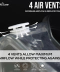 Close-up of 4 air vents on 3 Pack Clear Anti-Fog Safety Goggles With Adjustable Strap ANSI Z87.1 Chemical Splash Resistant Over Glasses Eye Protection