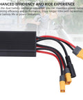 Heavy Duty Dual Battery Pack Balance Discharger With Snap Ready Charging Port And Steady 40A Output For 20V To 72V Boards Plus Smart Balancing Tech, displaying black adapter with multiple output wires.