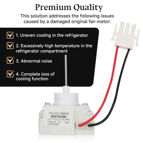 Evaporator Fan Motor Replacement For Frigidaire And Kenmore Refrigerators, OEM Style Blower Motor with issue list