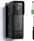 Anti Theft Angle Mount For Blink Video Doorbell 2025 2nd Gen with bracket, weatherproof cover, no-drill install option, black.