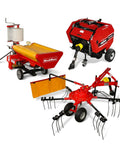 All In One Hay Baler Wrapper And Rake Tedder Combo HB3120 HW20 HT100 For Farm Use A Real Workhorse With Twine Auto Binding