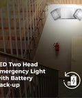 Six Pack Black Led Emergency Lights With Battery Backup for home power outages hardwired with adjustable heads indoor