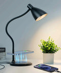 Gooseneck Desk Lamp With Wireless Charger And USB Port, 12W 1200 Lumens Eye Care LED Reading Light for Home Office Setup