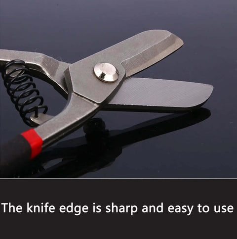 Heavy Duty Tin Snips For Straight Metal Sheet Cutting And Wire Cutting Ten And A Half Inch Metal Shears Built From CRV Steel