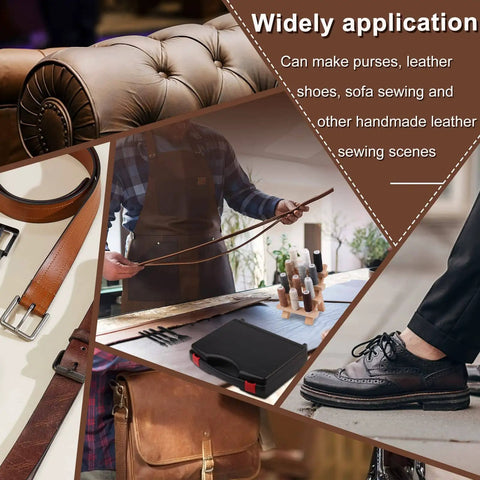 Ultimate Leather Working Starter Kit 628 Pcs with Leather Pony, Tooling Box, Stamping Tools, Punches, Sewing Threads, Rivets, and Apron usage examples