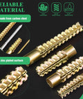 Close-up of 180Pcs 90 Sets Steel Wall Anchor And Screw Kit in four sizes with carbon steel, zinc-plated surface.