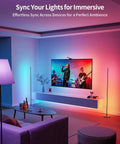 Smart Corner Floor Lamp With Alexa And App Control for living room ambience with colorful LED lighting sync.
