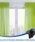 Premium 8pc Plastic End Caps for Roller Shades Bungee Kit Easy Install Cord Plugs Black blinds tie hold back on green roller shades
