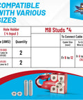 Lead Acid Battery Terminal Clamps Set For Positive And Negative Posts With SAE DIN EN Tapered Top Posts Four Way Connectors