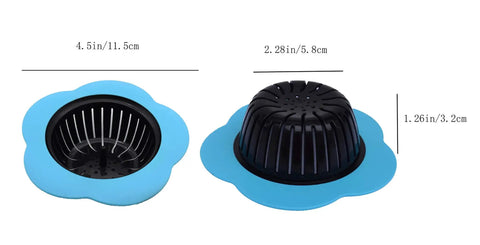 Go-To Kitchen Sink Strainer 4 Pack Silicone Drain Filters With Wide Rim 4.5 Inch Diameter, Dishwasher Safe, Multi Color, side view