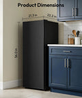 Big Boy 7 Cu Ft Upright Freezer And Convertible Refrigerator Combo With Legit Cold Storage For Bulk Meal Prep And Weekend Drinks dimensions showing 56.0 in height, 21.3 in width, and 22.2 in depth.