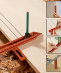 Four Sided Magnetic Layout Scriber With Laser Etched Scale For Straight On Measuring In Woodworking And DIY Carpentry Builds Lightweight Aluminum Alloy Knocks Out Perfect Lines Every Damn Time With Zero Sweat on a wooden surface.