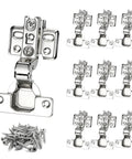 10 Pack 1 3/8 Inch Cabinet Hinges With Soft Close For Kitchen Cupboards Concealed Insert Doors Easy Install 90 To 110 Degree Angles Quiet Smooth Closing Durable Hardware Includes Screws