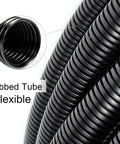 1/4 Inch Split Wire Loom Tubing High Temp Corrugated Cable Sleeve Flexible Auto Marine Wiring Conduit 100 Ft detail of flexible ribbed tube
