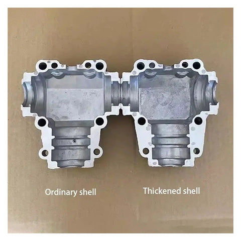 Heavy Duty T Shape Gearbox Boasting A Clean One To One Transfer Ratio For Snappy Ninety Degree Right Angle Steering On Any Everyday Mechanical Setup Or Garage Upgrade - Side by side comparison of ordinary and thickened shells.