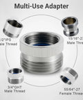 Multi-use Heavy Duty 3 Piece Faucet Adapter Kit with various threaded connectors for universal fit in any setup.
