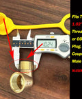 Three Quarter Inch Soft PVC Dust Free Yellow Protection Cap For Propane Quick Connect Hose Fittings And Male Fittings 2 Pack Fits Up To 1.02 Inch Diameter, shown with measuring calipers.