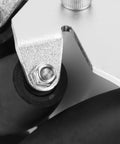 Close-up of 100mm Mecanum Wheel Set with black rubber rollers and aluminum alloy structure for omni directional robot cars.