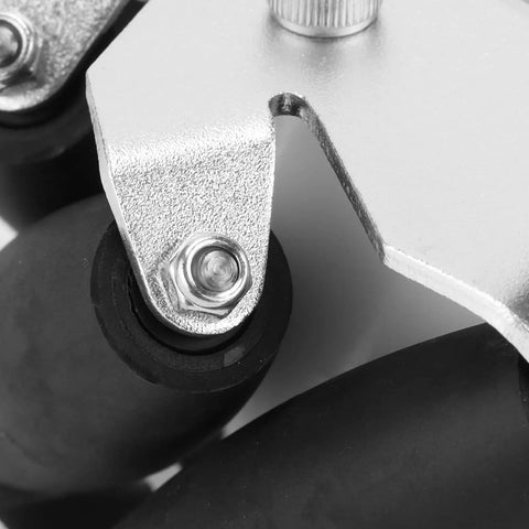 Close-up of a Four 100mm Mecanum Wheels Set for Robot Car with tough steel and high-quality rubber rollers for omni-directional movement.