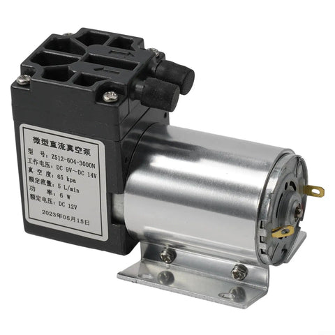 JurwheeR DC 12V Vacuum Pump With 5L Min Flow And Quiet Low Noise Design For Air Suction Needs Robust Engineering Plastic Body Perfect For Sampling Tasks And Efficient Fast Extraction In Durable Aluminum Build