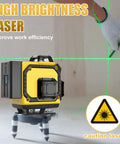 Ultra Bright Green Laser Level With 1M Tripod 4x360 Degree Lines Self Leveling 16 Line 4D Green Cross For Picture Hanging Indoor Use