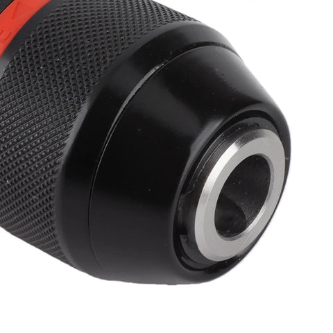 Close-up of Go To Keyless Drill Chuck For Hand Drill And Impact Driver Half Inch Mount 20UNF Self Tightening Drill Press Adapter.