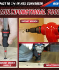 Three Piece Quick Release Impact Bit Holders Set With One Half Inch, Three Eighths Inch And One Quarter Inch Square Drive