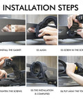 Universal Quick Release Shovel Holder Mount With Lock installation steps on roof rack.
