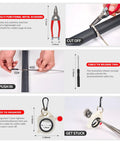 Heavy Duty Metal Zip Tie Gun Set With 150 Pieces Stainless Steel Zip Ties for fastening and cutting ties, tools shown.
