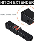7 Inch Trailer Hitch Extender For 2 Inch Receivers Adds Extra Space Between Bumper And Bike Rack Or Cargo Carrier, 3,500 Lbs GTW Capacity, Includes Pin And Clip For Quick Setup, black metal with weld collar detail