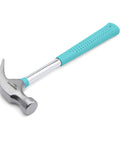 8 Oz Claw Hammer With Shock Reduction And Non Slip Grip Turquoise Handle For Home And Professional Use Durable Steel Construction